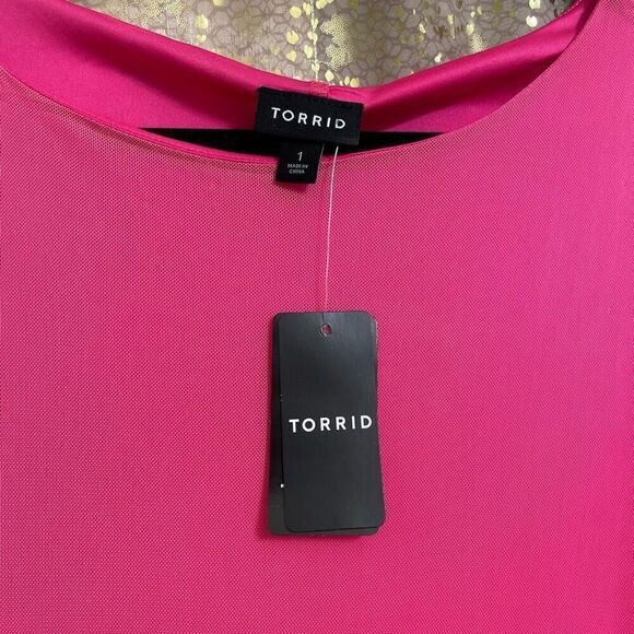Torrid Hot Pink Glo Mesh Ruffle Tiered Mini Dress XL/14 NWT - Picture 5 of 11